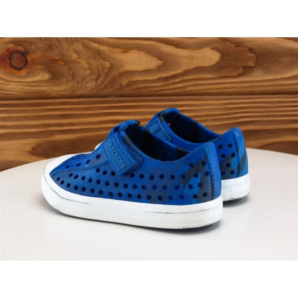 SKECHERS‎ Sz 6 Toddler Shoes Boys Slip-On Blue Synthetic Medium